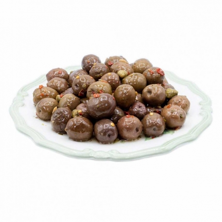 image 1 of Spicy flavored green olives