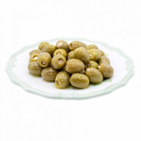 image 5 of Stuffed green olives with garlic in brine