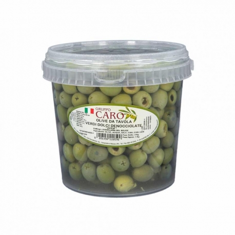 image Pitted Nocellara marinated green olives in brine